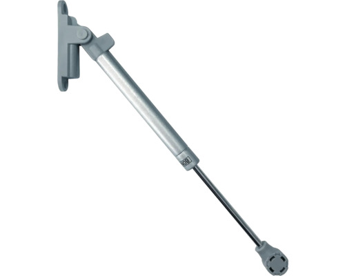 Piston amortizor/telescop cu gaz Häfele, închidere amortizată 120N, metal gri Arc cu gaz pentru mobilă, pentru dulapuri suspendate