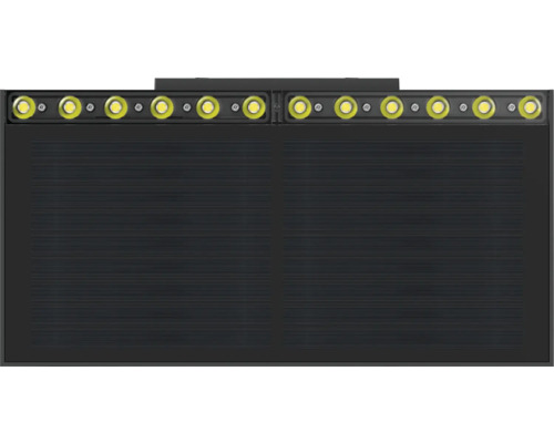 Încălzitor dublu cu infraroșu negru, cu iluminare LED.