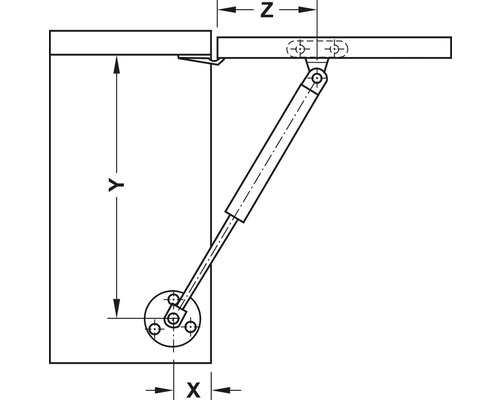 Desen tehnic al unui suport de clapetă cu dimensiuni