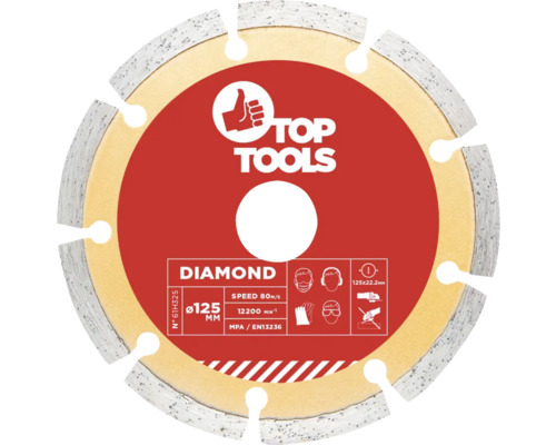 Disc diamantat pentru beton/zidărie Top Tools Ø125x22,2mm | HORNBACH