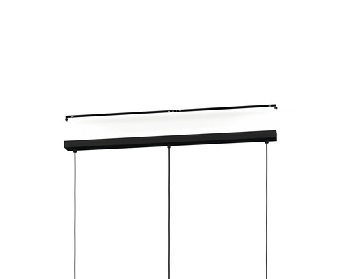 Corp de iluminat suspendat cu LED negru, cu cabluri și sistem de prindere