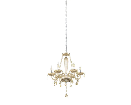 Candelabru cu șase lumini și pandantive de cristal