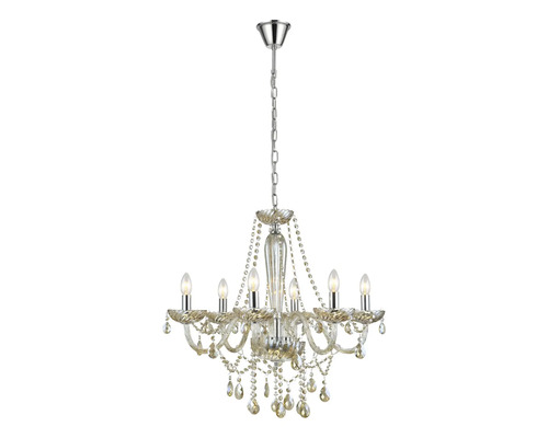 Candelabru cu șase brațe și pandantive de cristal