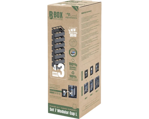 Set Aquatlantis B-Box cu 7 cupe modulare, mărimea L, pentru utilizare cu filtre de acvariu