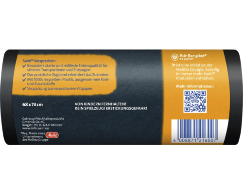 Ambalaj saci de gunoi Swirl cu dimensiunile 68 x 73 cm