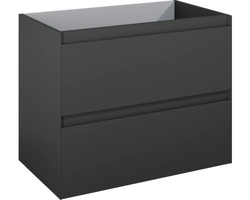 Dulap bază lavoar baie suspendat Jungborn DECEM 80 cm MDF antracit mat 2 sertare Dulap inferior lavoar cu două sertare
