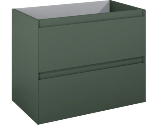 Dulap bază lavoar baie suspendat Jungborn DECEM 80 cm MDF verde mat 2 sertare Dulap de bază pentru lavoar cu două sertare