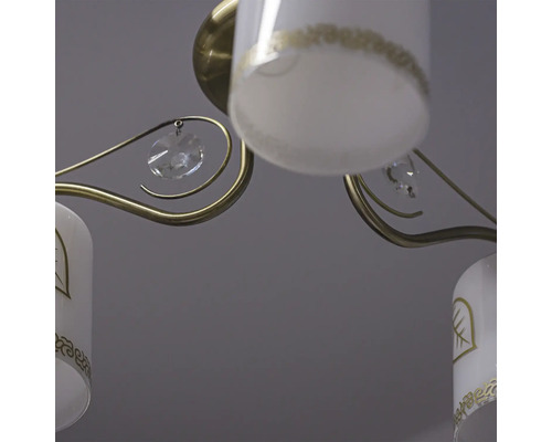 Lustr cu abajururi și pandantive de cristal