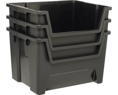 Cutie plastic stivuibilă Keter 500x310x400 mm negru | HORNBACH