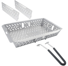 Set coș grătar din metal cu două mânere și doi pereți laterali