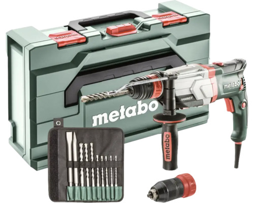 Ciocan rotopercutor combinat Metabo cu burghie, dălți, cutie de scule și mandrină