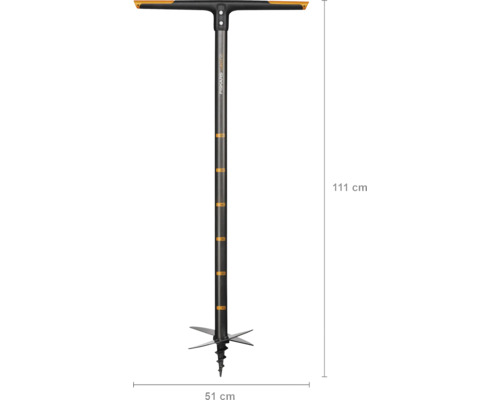 Burghiu de sol Fiskars cu mâner în T, lungime 111 cm și lățime 51 cm
