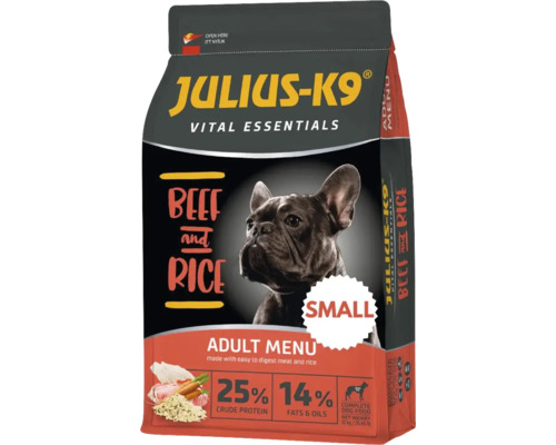 Hrană uscată pentru câini JULIUS-K9 Adult cu vită și orez 12 kg