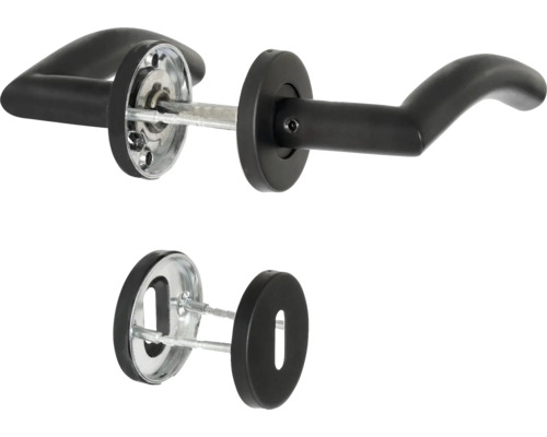 Set mânere de ușă cu feronerie de protecție