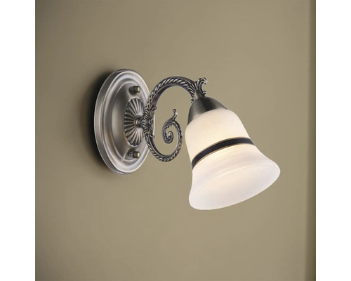 Lumină de perete cu abajur din sticlă