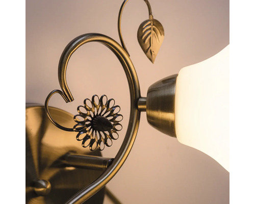 Lumină decorativă de perete cu design floral și abajur