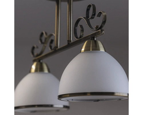 Lumină de tavan cu două becuri și cadru metalic