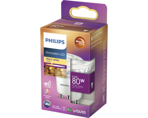 Bec LED Philips GU10 reglabil în ambalaj