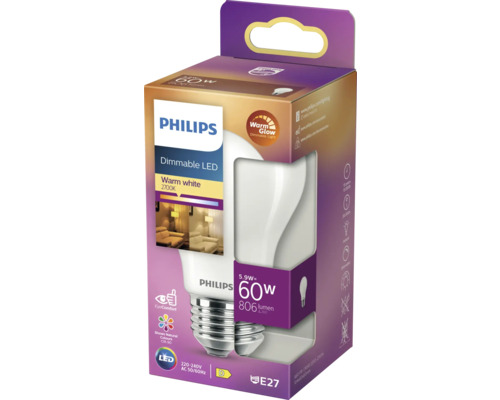 Bec LED Philips cu soclu E27 în ambalaj