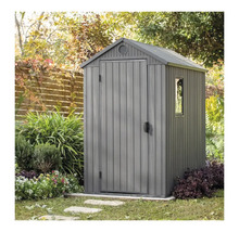 Dulap de grădină din plastic cu fereastră și grilă de ventilație în grădină