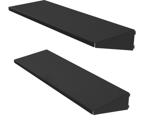 Două rafturi de perete metalice