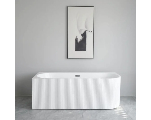 Cadă freestanding de colț 6619, stânga, acril, 160x75 cm, 210 l, alb Cadă de baie independentă cu suprafață canelată în baie