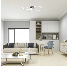 Plafonieră cu LED integrat Fiora 50W 3300 lumeni, negru, cu telecomandă