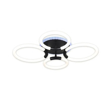 Plafonieră cu LED integrat Rhea 40W 3200 lumeni, lumină RGB, negru, cu telecomandă
