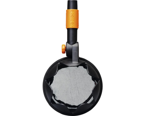 Minciog cu plasă neagră și accente portocalii pentru curățarea iazului