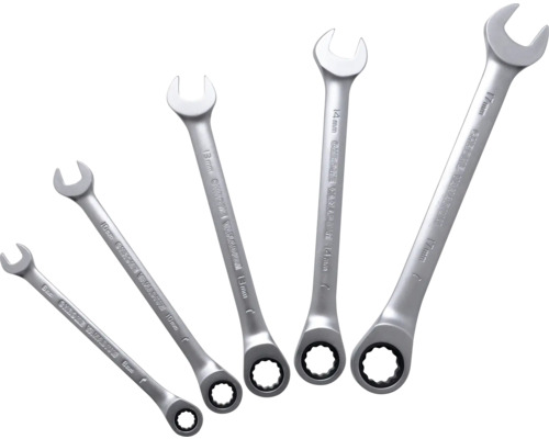 Cinci chei fixe din oțel crom-vanadiu de diferite dimensiuni