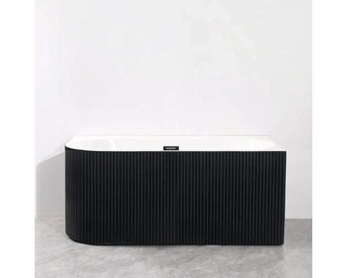 Cadă freestanding de colț 6619, dreapta, acril, 160x75 cm, 210 l, negru