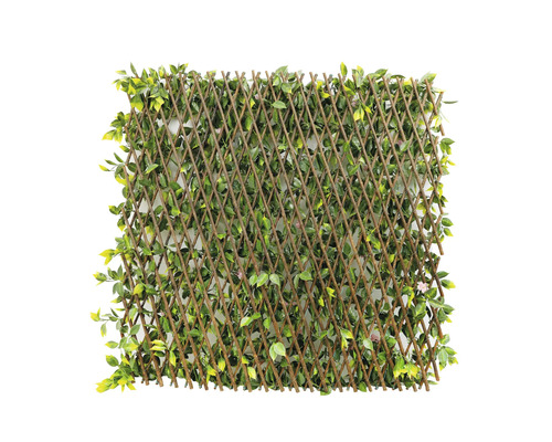 Gard extensibil din lemn cu frunze pentru grădină