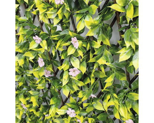 Paravan artificial din plastic cu frunze și flori