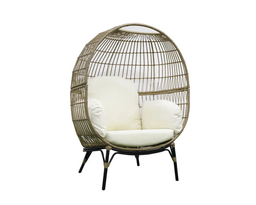 Scaun de grădină din ratan cu perne