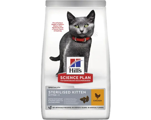 Hrană uscată pentru pisici Hill's SP Feline Kitten Sterilised cu pui 1,5 kg