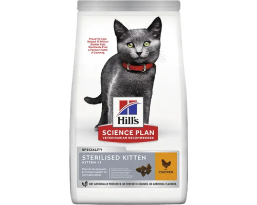 Hrană uscată pentru pisici Hill's SP Feline Kitten Sterilised cu pui 3 kg