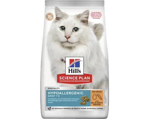 Hrană uscată pentru pisici Hill's SP Feline Adult Hypoallergenic fără cereale cu ouă și insecte7 kg