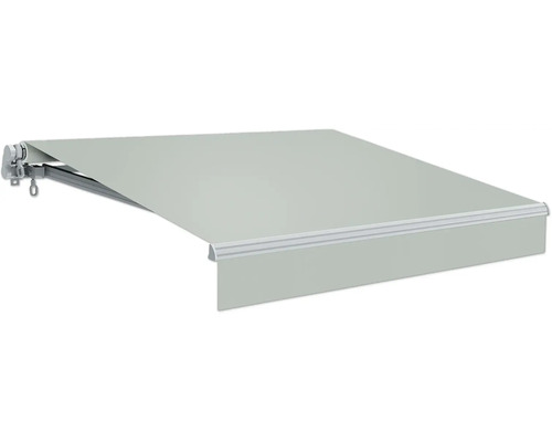 Marchiză/Copertină retractabilă manuală cu braț articulat 5x3 m poliester Lotus gri deschis/argintiu