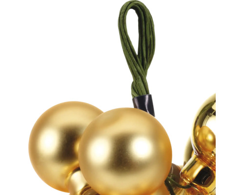 Globuri aurii de Crăciun cu agățătoare