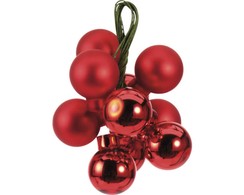 Set de globuri roșii de Crăciun cu suprafață mată și lucioasă