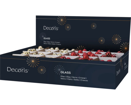 Set de globuri de Crăciun din sticlă Decoris în ambalaj de vânzare