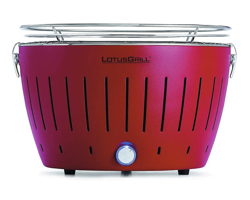 Grătar pe cărbune Lotusgrill cu grătar, fante de ventilație și logo Lotusgrill