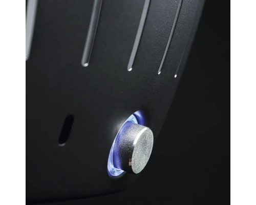 Prim-plan al unui buton rotativ de pe un dispozitiv