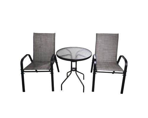 Set mobilier grădină/terasă 2 locuri 3 piese negru/maro