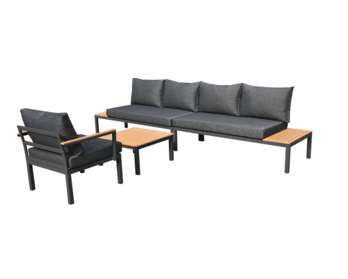 Set de mobilier de grădină cu canapea, fotoliu și masă pentru exterior