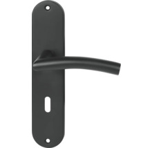Mânere ușă cu șild Pertura Erla 72/240 mm oțel inoxidabil, pentru cheie BB, negru