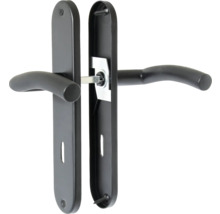 Mânere ușă cu șild Pertura Erla 72/240 mm oțel inoxidabil, pentru cheie BB, negru