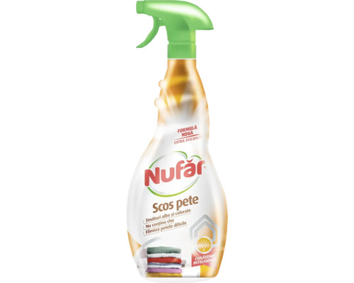 Soluție curățat pete material textil Nufăr 500ml Nufar Soluție spray pentru îndepărtarea petelor, pentru rufe albe și colorate