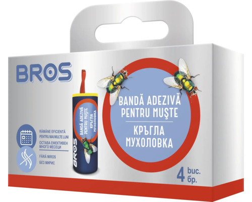 Capcane pentru muște Bros, benzi adezive, pachet de patru bucăți