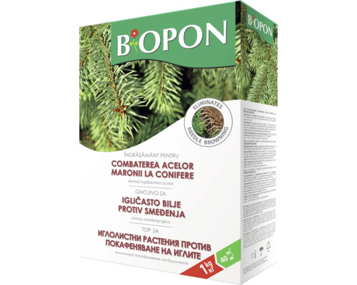 Produs Bopon pentru combaterea îngălbenirii coniferelor, ambalaj de 1 kilogram
